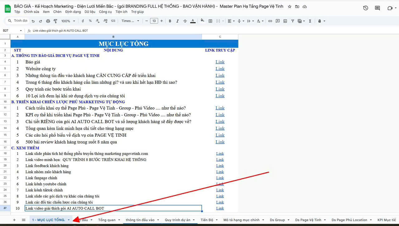 bảng báo giá mới cập nhật từ tháng 9/2025 (gồm cả gói dịch vụ AI CALL đẩy data về hàng ngày)
